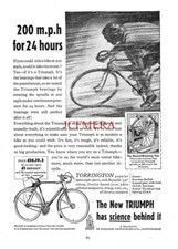 Triumph TORRINGTON Lightweight Sports Bicycle ADVERT 1950s Print Ad 675/125
