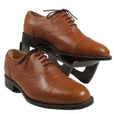 Samuel Windsor Shoes Mens Size UK 9 Cognac Tan Handmade Leather Oxford Brogues