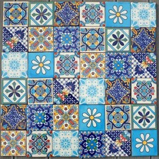 36 AUTHENTIC MEXICAN TILES Large CLARO MIX