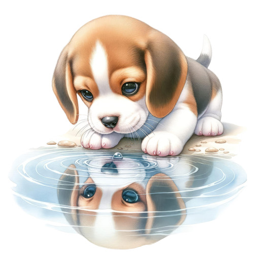 Brown beagle puppy vinyl - beagle,