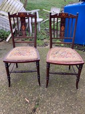 Brown Wooden Tapestry Seats