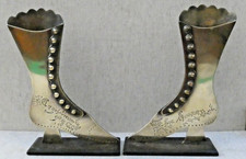 Antique Brass Boot Spill Vases