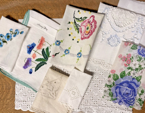 Vintage linen embroidery - linen,, &