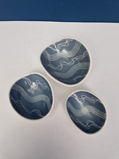 MCM SCHRAMBERG SGRAFFITO WINDSOR graduating trinket pin dishes x 3 c.1950's