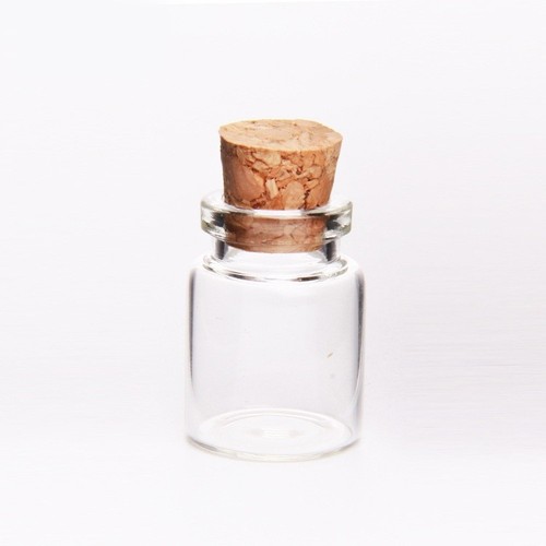 Clear glass bottles with cork - glass,