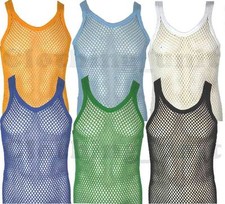 Mens String Cotton Vest Mesh