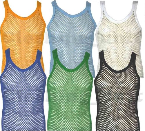 Mens string cotton vest mesh - mens,
