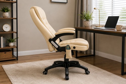 Beige executive office chair - office,