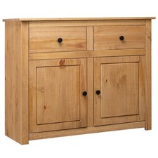 Sideboard Highboard Cabinet Cupboard 2 Drawers 2 Doors Solid Pine Wood vidaXL