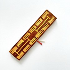 Vintage Inlaid Cribbage Board