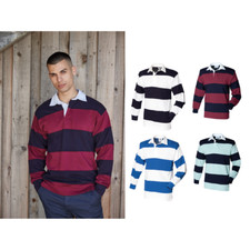 Front Row Sewn Stripe Long Sleeve Rugby Shirt (FR008) - Sport Leisure Wear