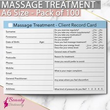 Massage Client Record Card