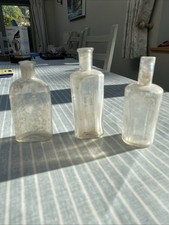 3 Small Old Glass Bottles