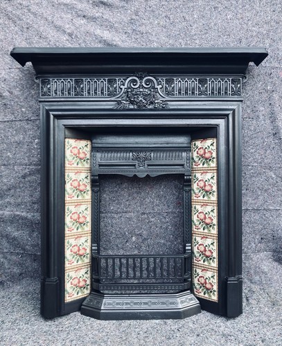 Antique cast iron fireplace - antique,
