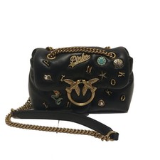 Auth PINKO - Black Leather Shoulder Bag