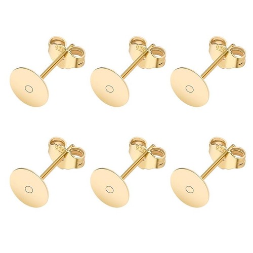 50pcs gold plated earring stud - plated,