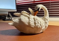 Swan Ornament, White, Vintage