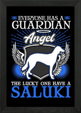 Saluki Guardian Angel Framed