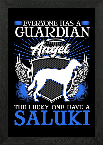 Saluki guardian angel - saluki, framed