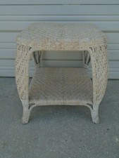 Wicker Table or Stool Shabby