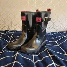 Joules Kelly Welly Black/pink