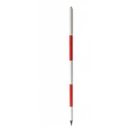 Red and white survey pole - red,