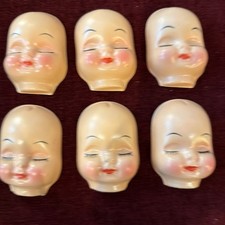 6 Vintage Doll Faces  NOS Hong