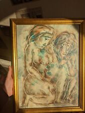 CALVIN WALLER BURNETT Oil Painting Canvas Modernist  Framed Two Nudes 