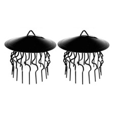Chimney Bird Guard 3-in-1 Rain Cap & Anti Down-Draught - 255mm Black PAIR