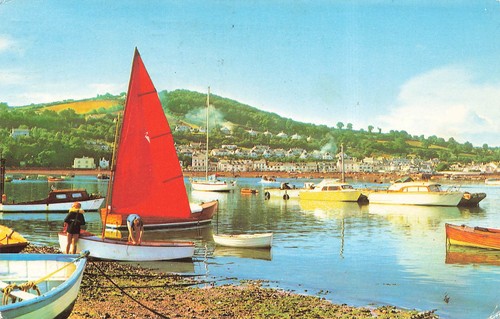 Paignton boats devon postcard - paignton,