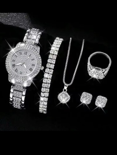 Hip hop jewelry set silver - jewelry,