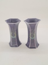 Pair of Purple Pottery Vases