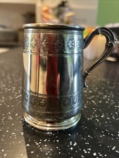 Vintage Silver Plate Engraved Christening Cup