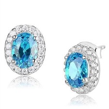 Blue topaz earrings oval
