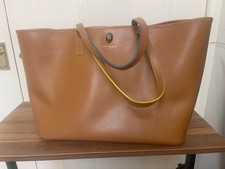 Kurt Geiger London Richmond Large Shopper Tote Rainbow Stitch Leather Tan Bag