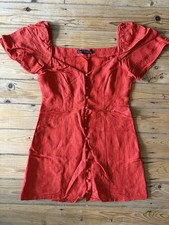 ZARA red button-through bardot