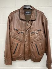 Milan Leather Brown Leather Jacket. Men's Size Large. PWM