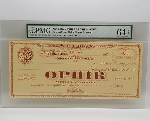 1921 ophir mining stock - ophir,