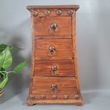 vintage handmade solid wood heavy mini drawers jewelry trinket drawers storage