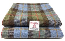 Harris Tweed MacLeod Blue and Green Tartan Fabric - 100% Pure Wool 1 Metre Plus