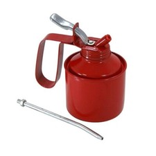 1/2 Pint Oil Can Oiler Garage Workshop Thumb Pump Lever Action Rigid Spout