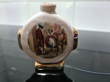 Vintage 'Orlando' Cherry brandy miniature decorated ceramic flask with gilding