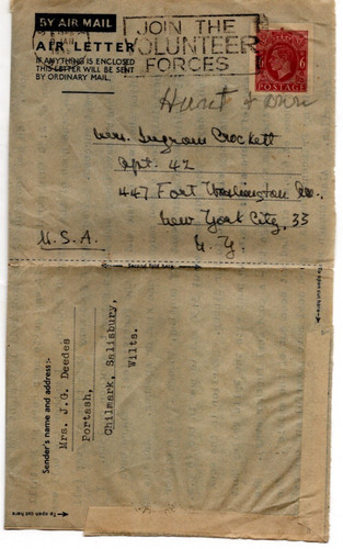 1949 6d aerogram air - vi,