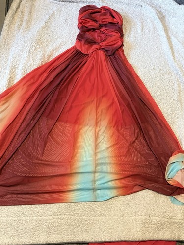 Sunset ombre mesh maxi dress - mesh,
