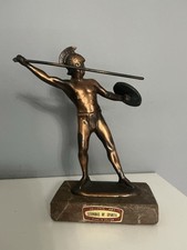 Large Vintage Antique Bronze  Statue Greek God Achilles marble base 190 Tall