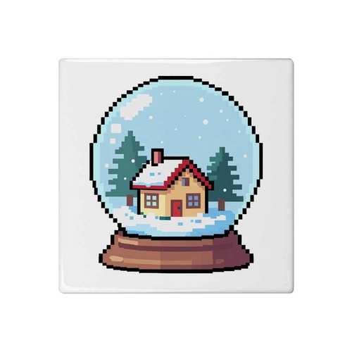 Pixel style snow globe - style,