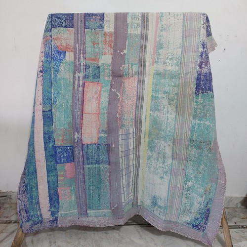 Indian kantha quilt reversible - indian,