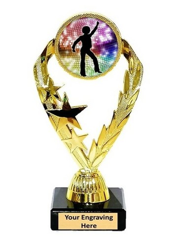 Gold disco dance trophy award - gold,