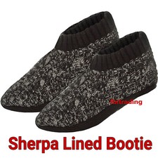 Mens Slipper Knitted Socks with Non Skid Slip Grips GRIPPER Bed  BOOTIE 