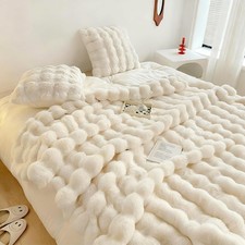 Faux Rabbit Fur Blanket Thick